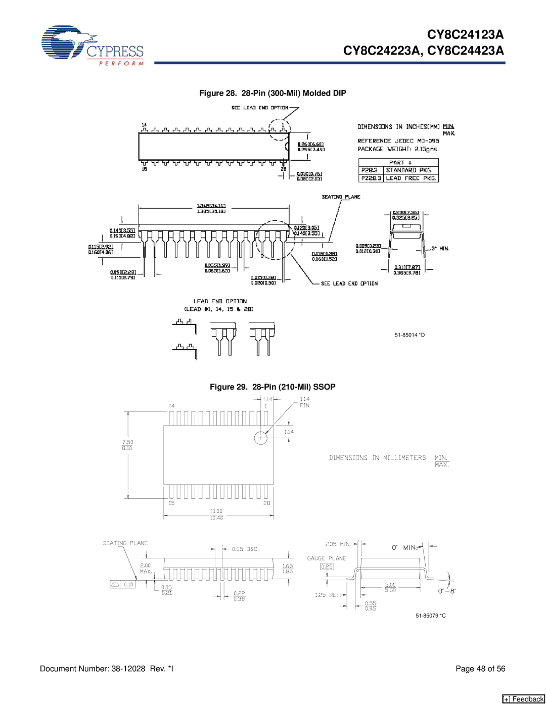 Cypress CY8C24123A manual 51-85014 *D 