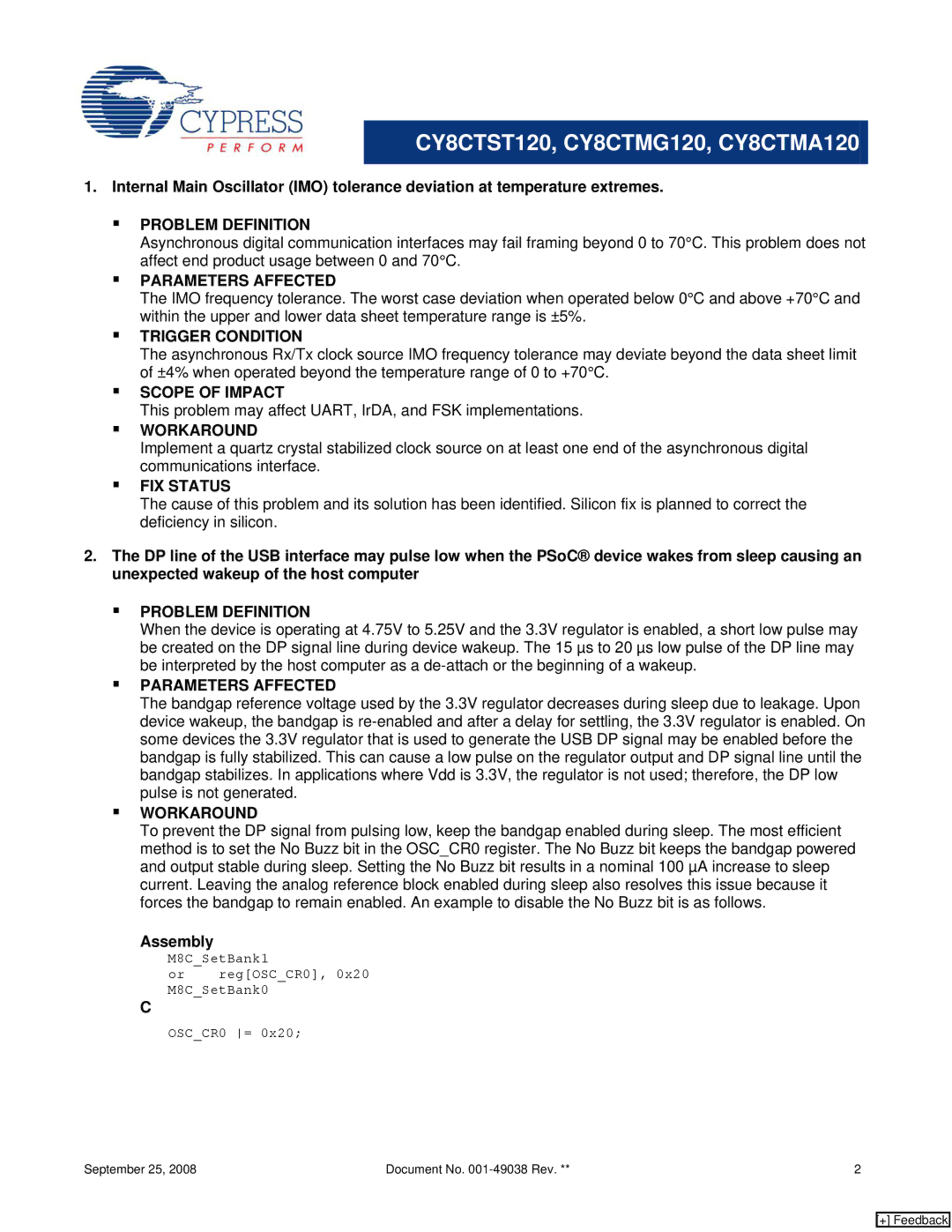 Cypress CY8CTST120, CY8CTMA120, CY8CTMG120 manual  Problem Definition, Assembly 