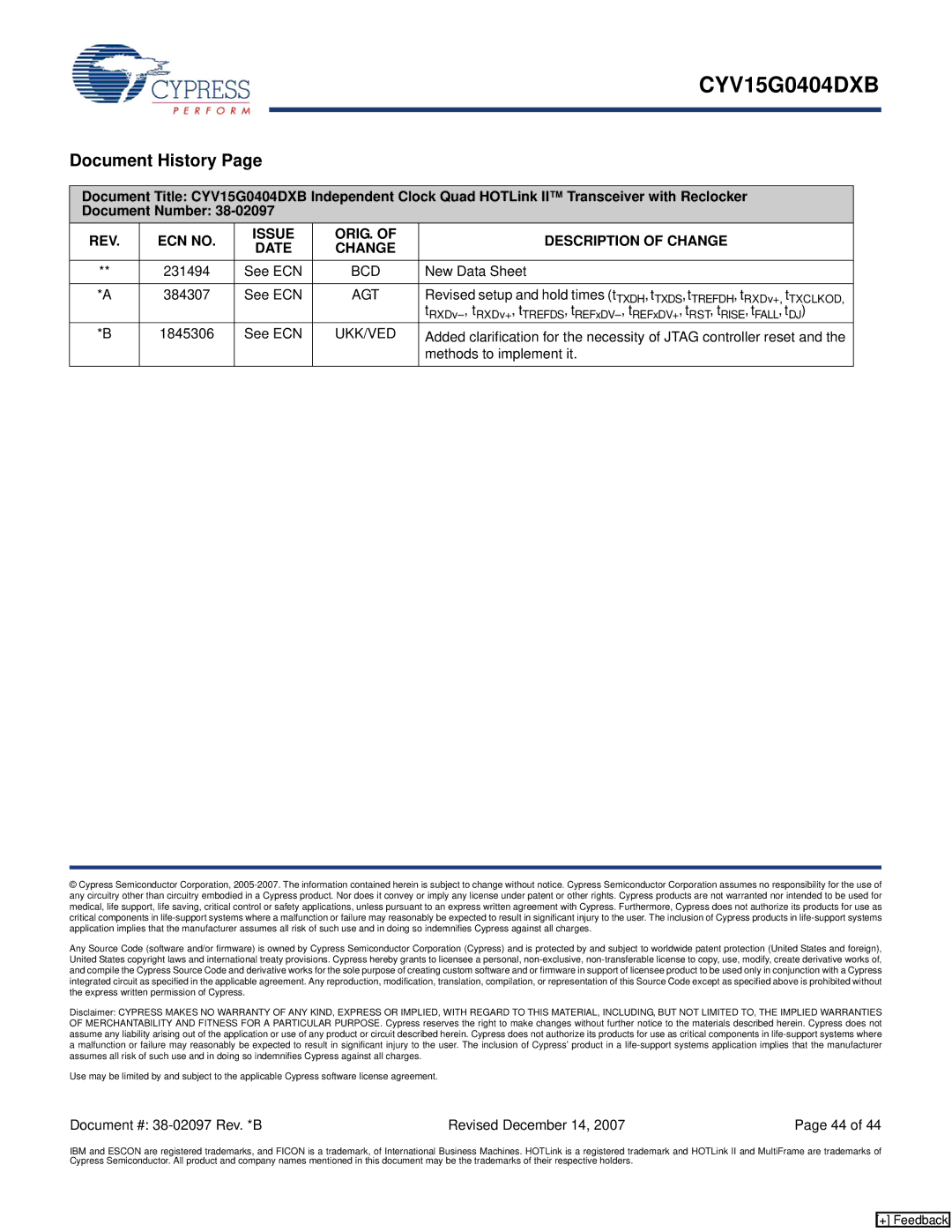 Cypress CYV15G0404DXB manual New Data Sheet, Agt, Ukk/Ved, Methods to implement it 