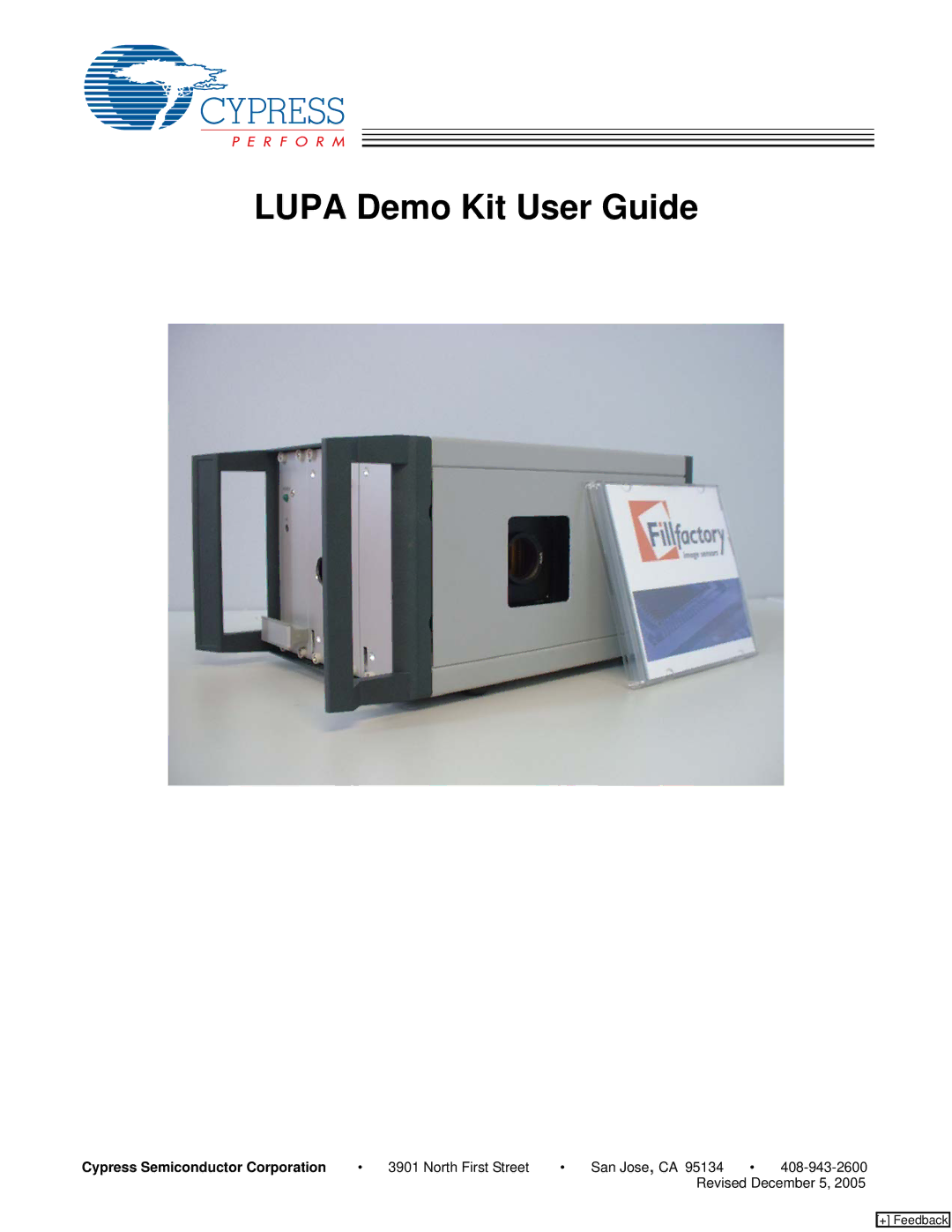 Cypress LUPA manual Lupa Demo Kit User Guide 