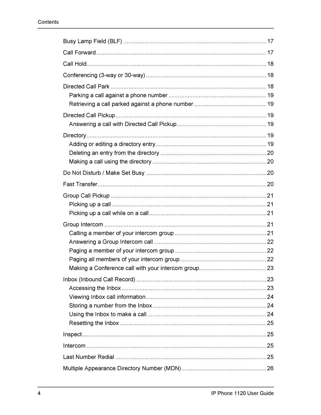 Cypress VS11419 manual Contents 