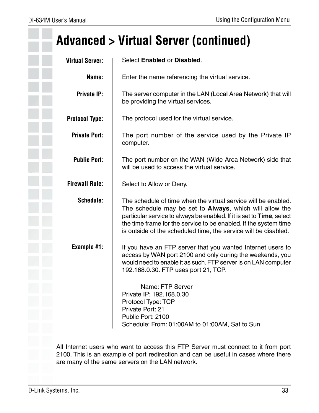 D-Link 108G manual Private IP 