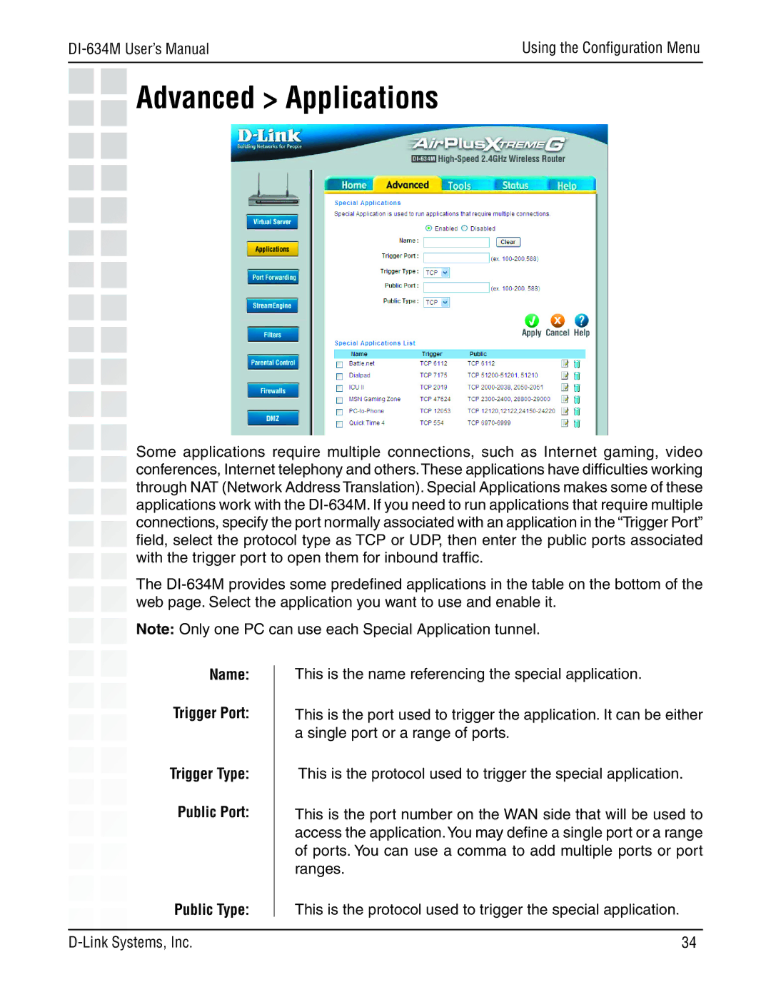 D-Link 108G manual Advanced Applications 