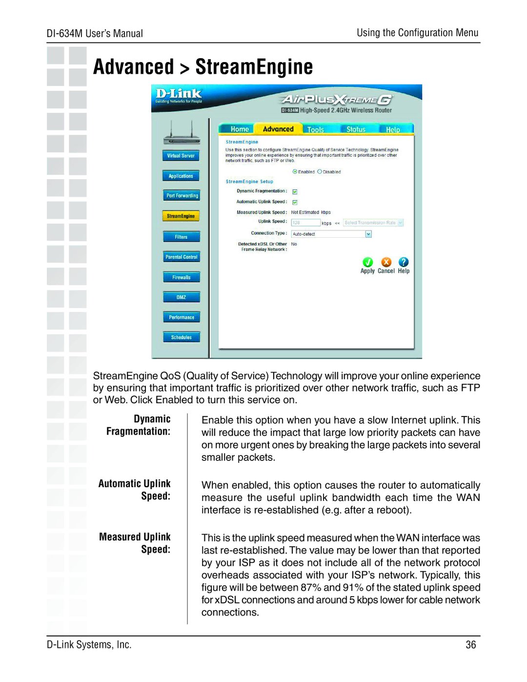 D-Link 108G manual Advanced StreamEngine 