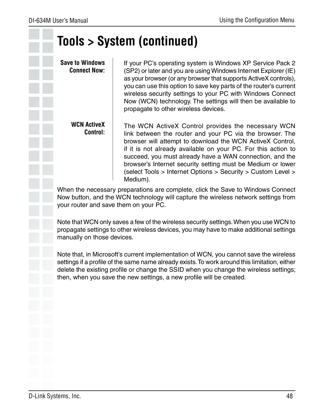 D-Link 108G manual Save to Windows Connect Now WCN ActiveX Control 