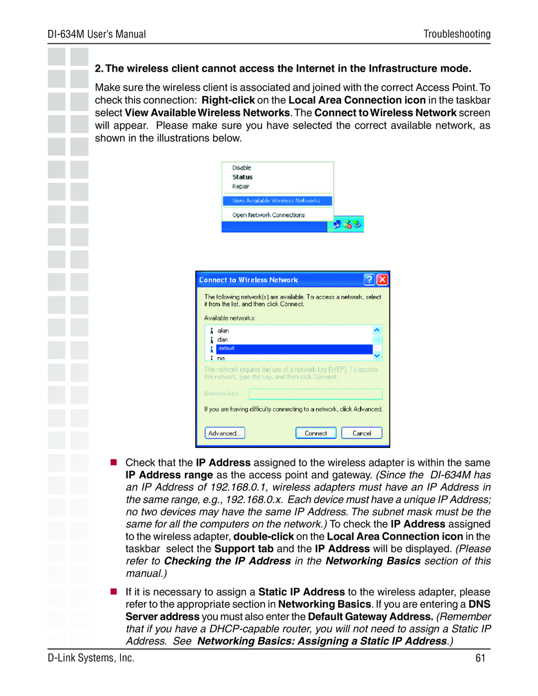 D-Link 108G manual Default 