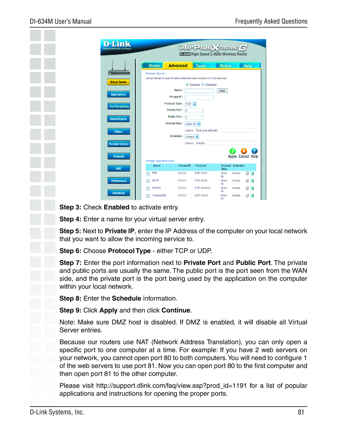 D-Link 108G manual Click Apply and then click Continue 