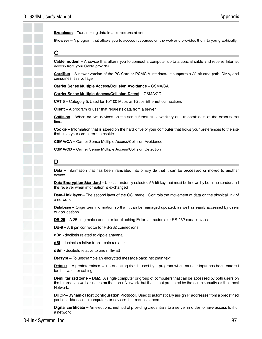 D-Link 108G manual DI-634M User’s Manual 