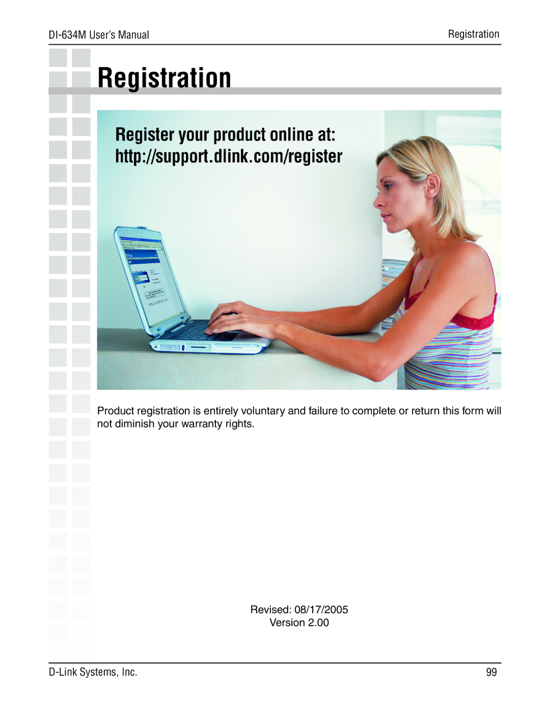 D-Link 108G manual Registration 