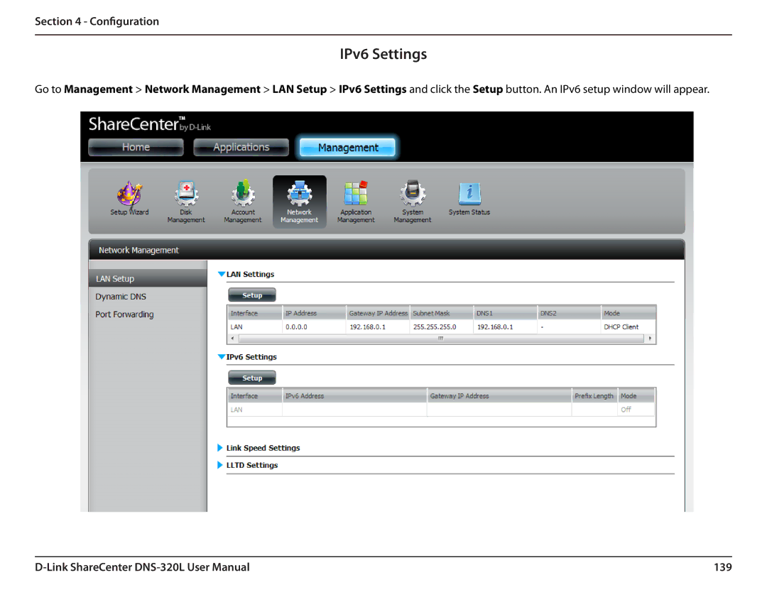 D-Link 2000 user manual IPv6 Settings, 139 
