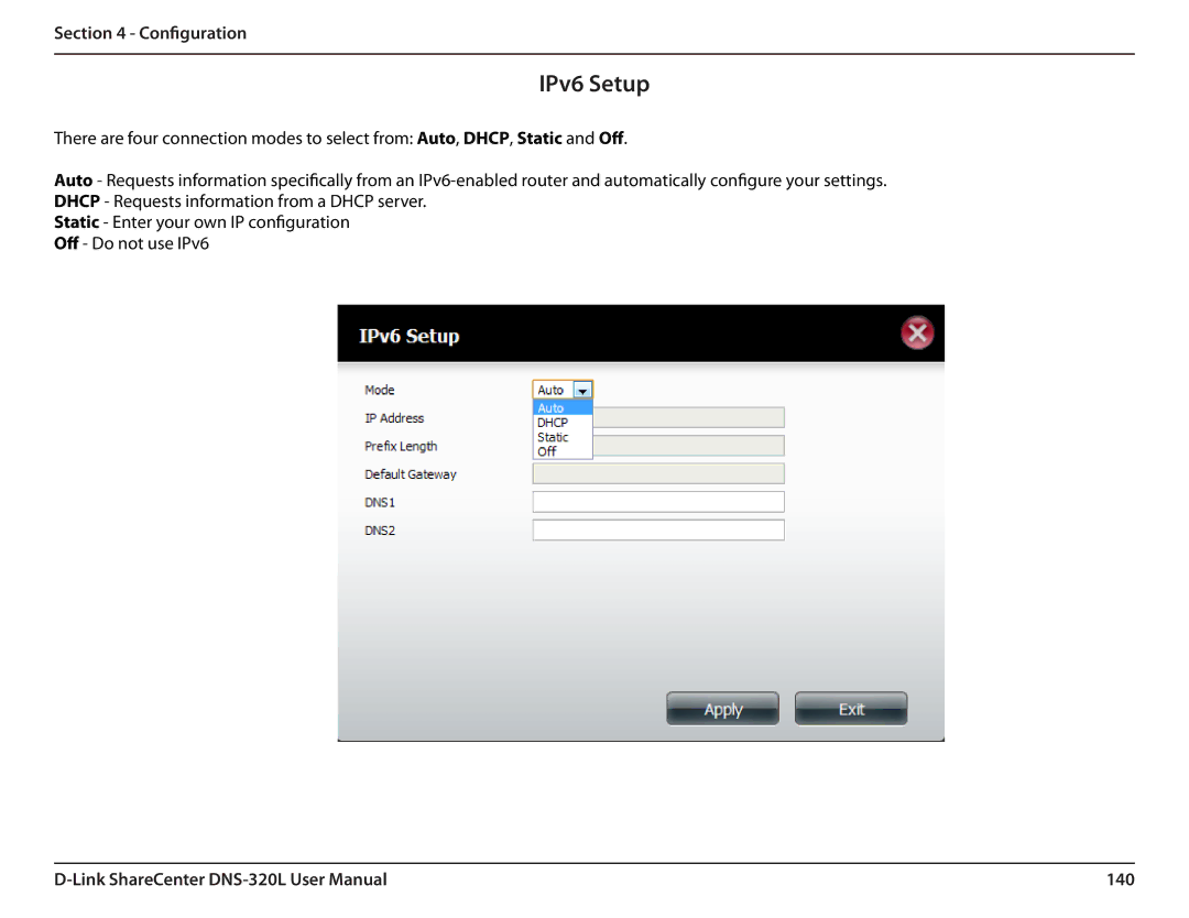 D-Link 2000 user manual IPv6 Setup, 140 