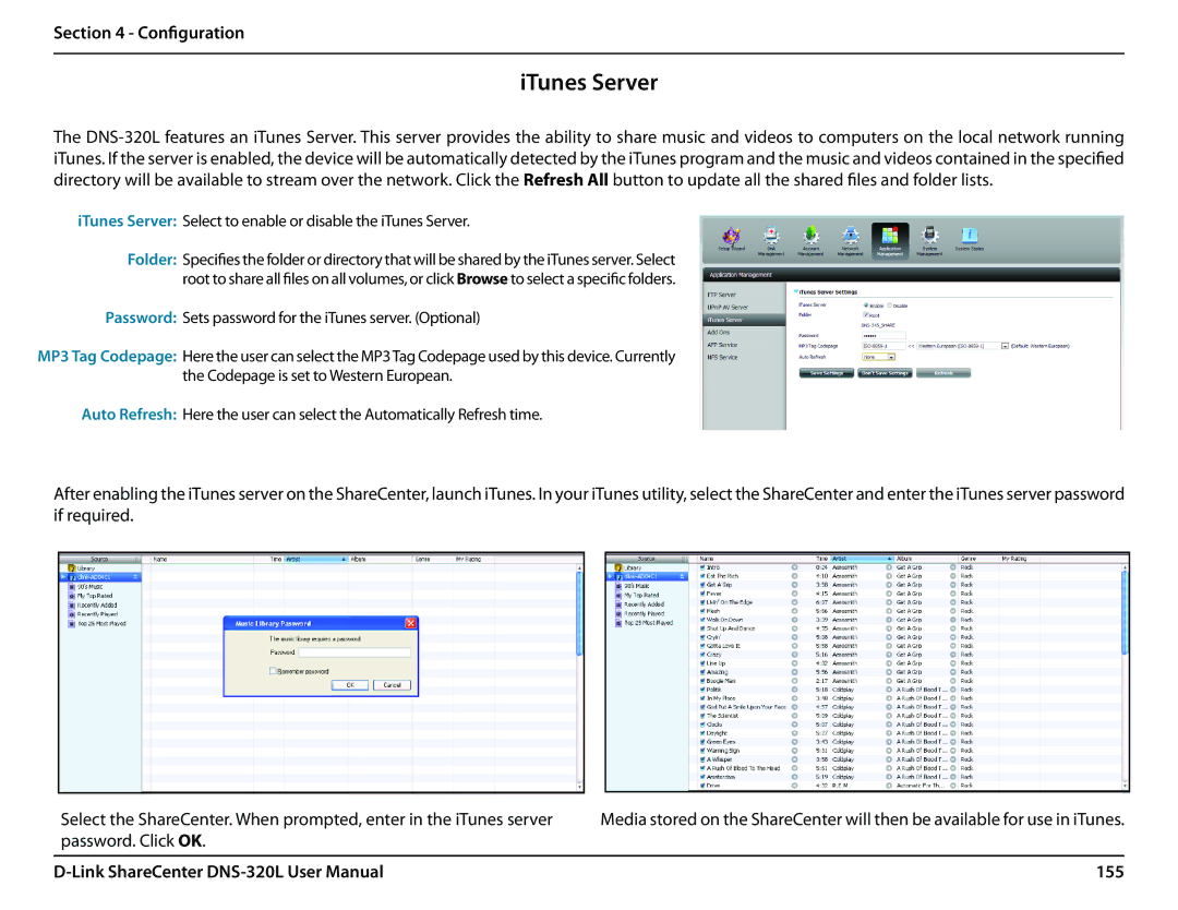 D-Link 2000 user manual ITunes Server, 155 