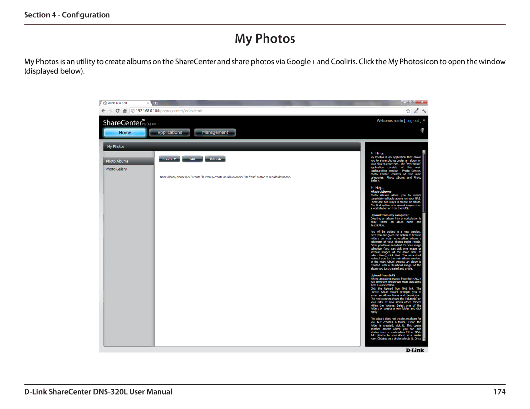 D-Link 2000 user manual My Photos, 174 