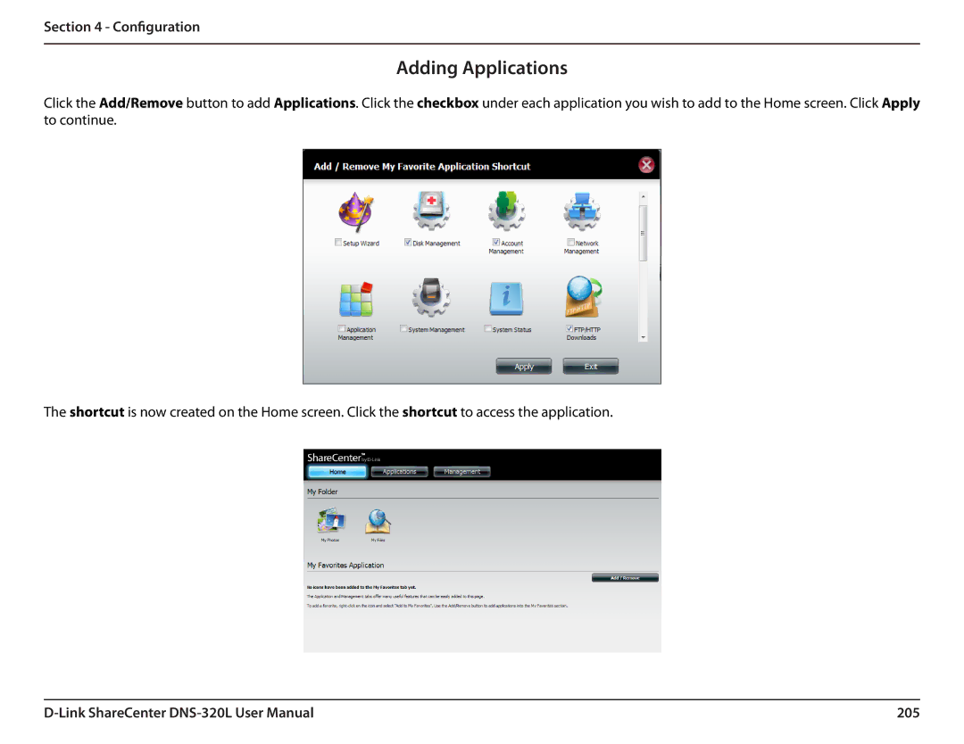 D-Link 2000 user manual Adding Applications, 205 