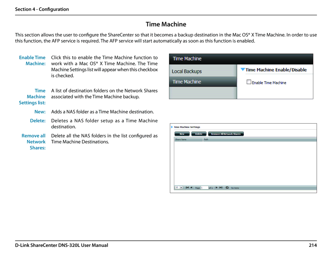 D-Link 2000 user manual Time Machine, 214 