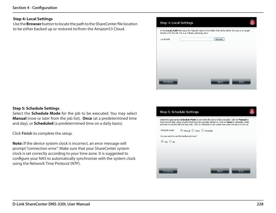 D-Link 2000 user manual Configuration Local Settings, Schedule Settings, 228 