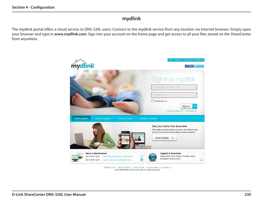 D-Link 2000 user manual Mydlink, 230 