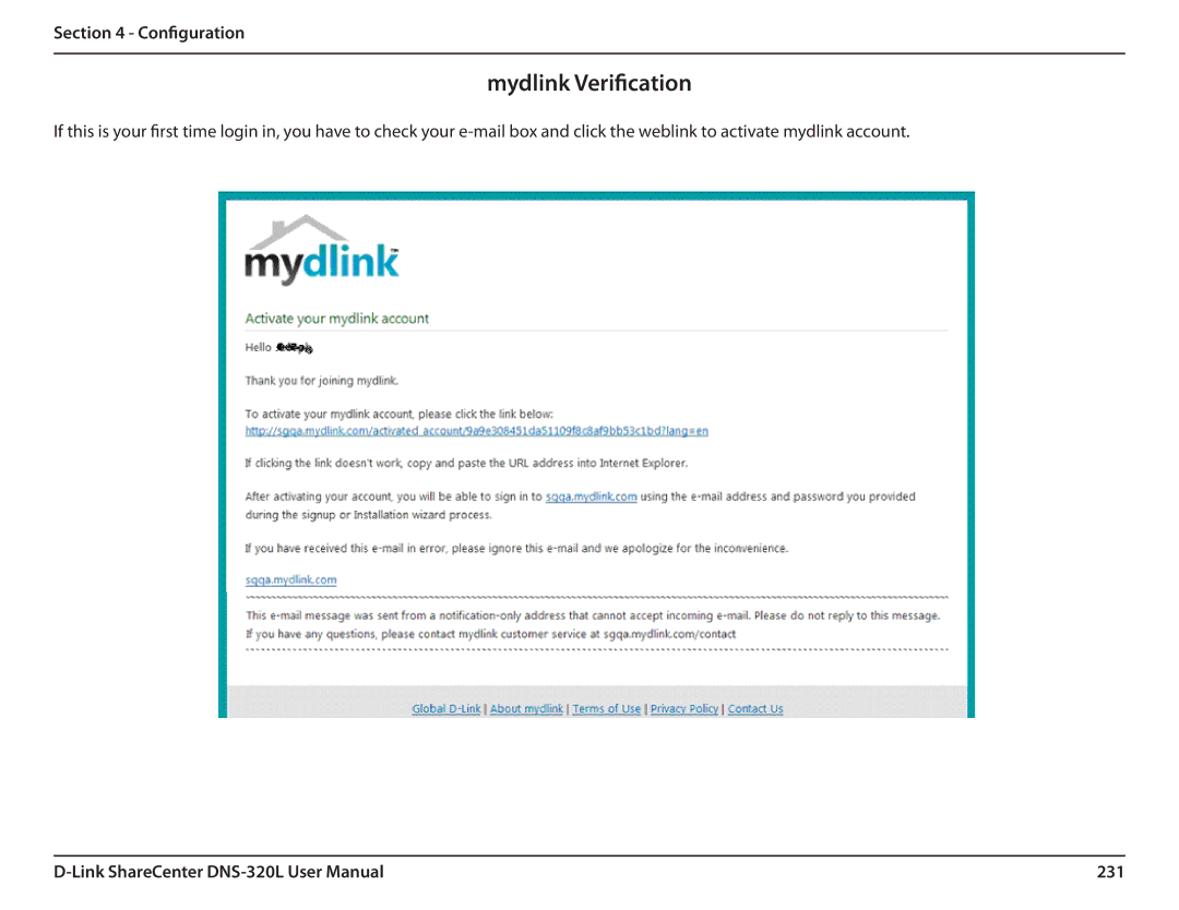 D-Link 2000 user manual Mydlink Verification, 231 