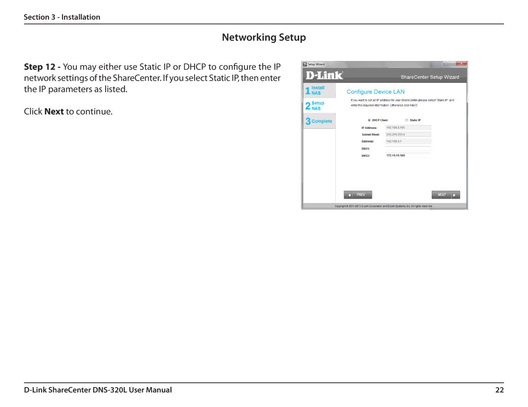 D-Link 2000 user manual Networking Setup 