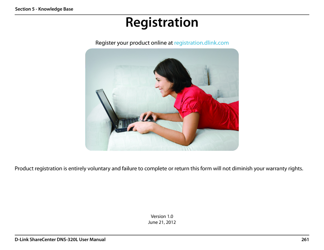 D-Link 2000 user manual Registration, 261 