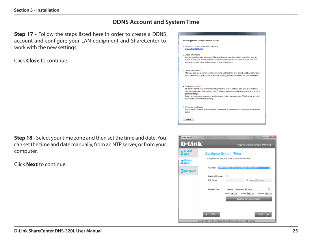 D-Link 2000 user manual Ddns Account and System Time 