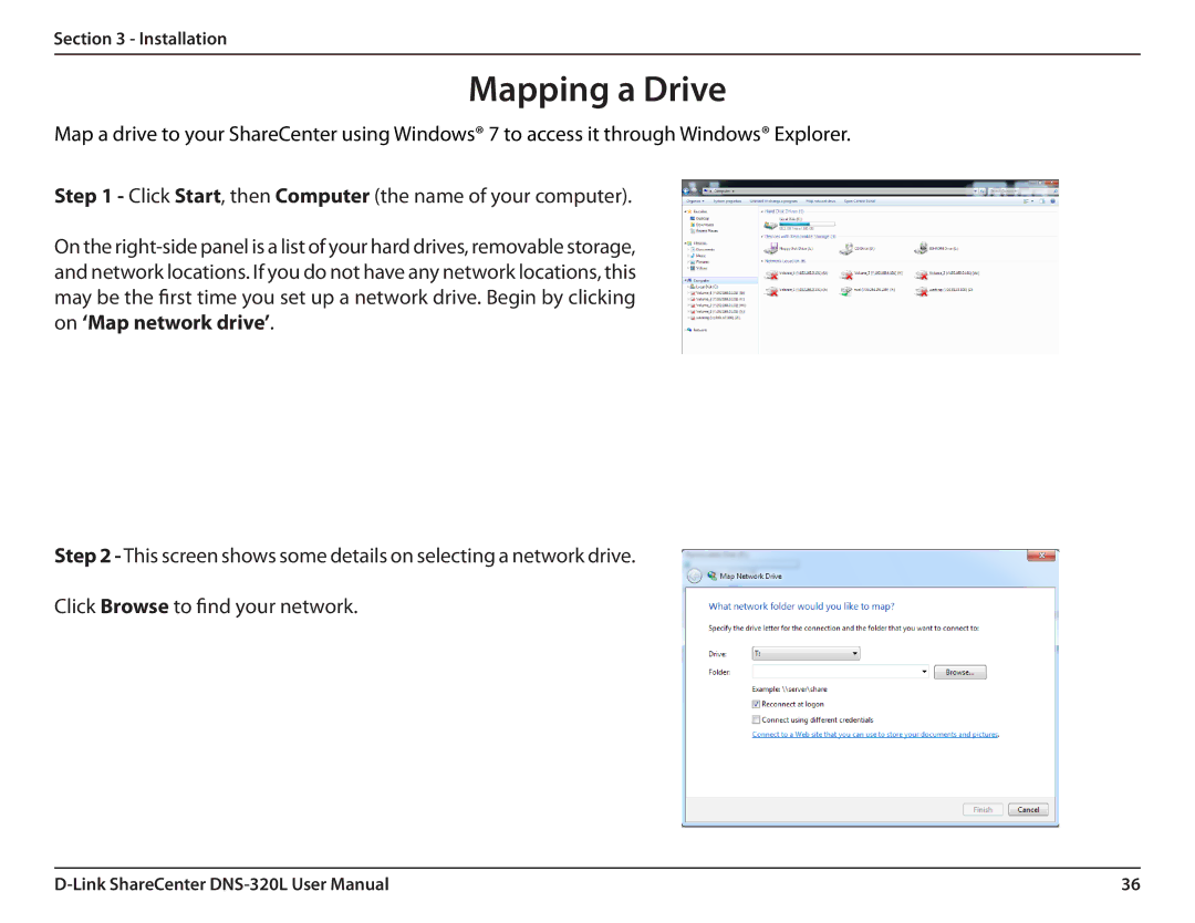 D-Link 2000 user manual Mapping a Drive 