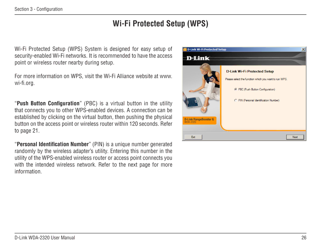 D-Link 2320 manual Wi-Fi Protected Setup WPS 