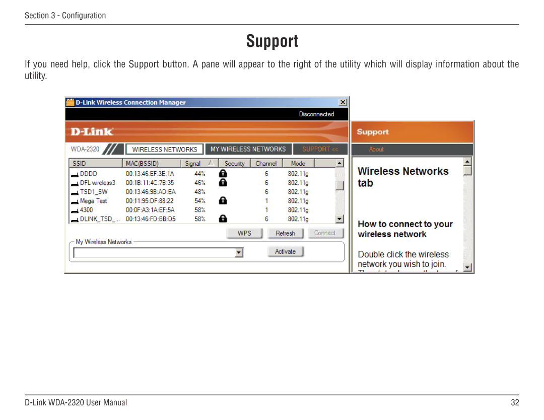 D-Link 2320 manual Support 