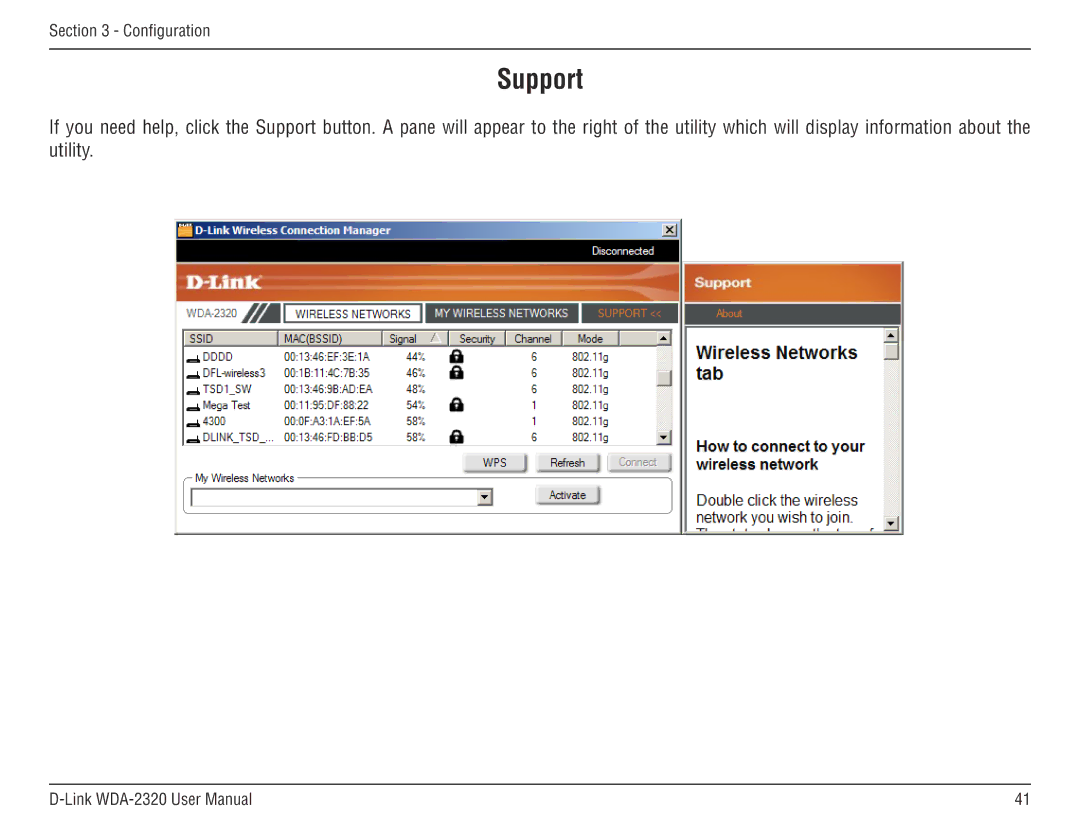 D-Link 2320 manual Support 