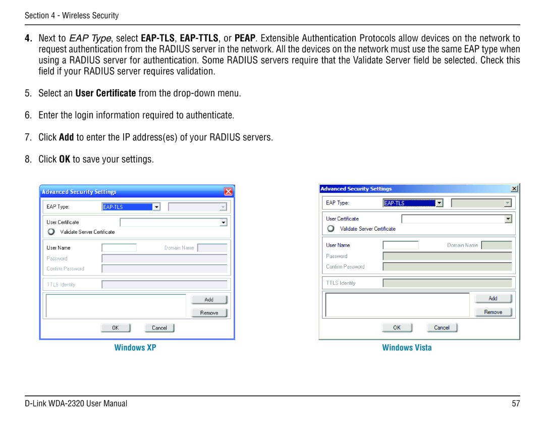 D-Link 2320 manual Windows XP 