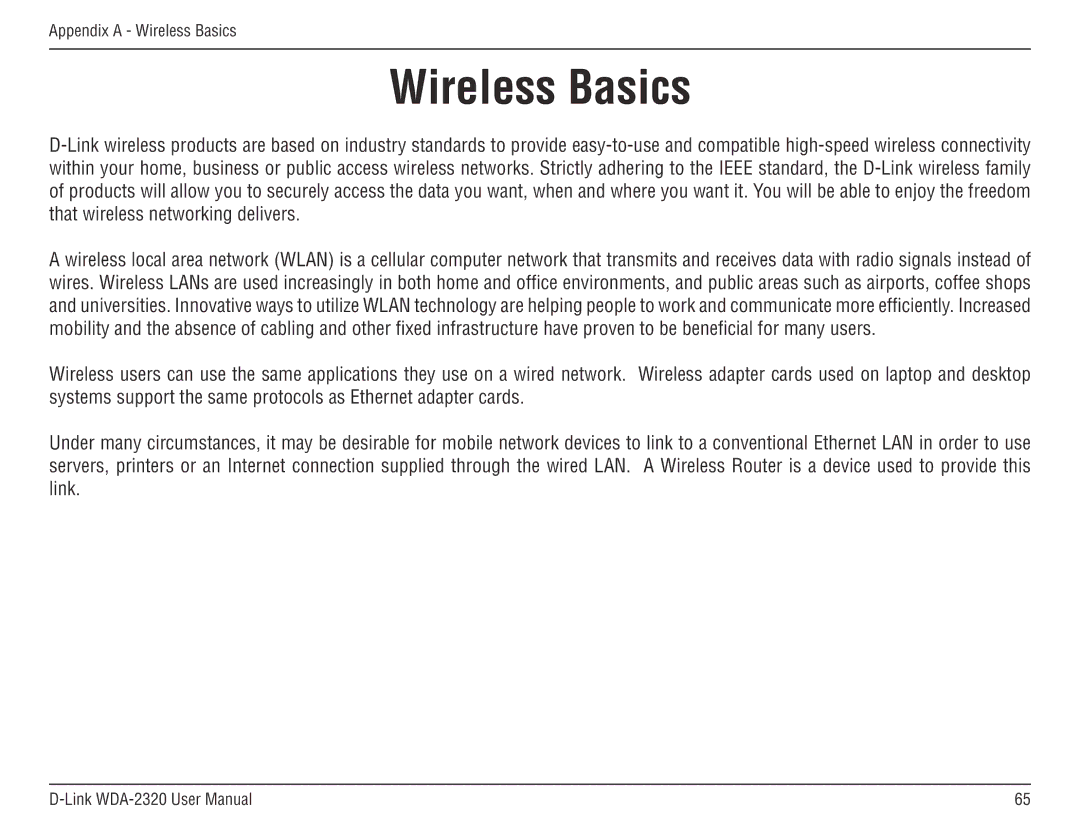 D-Link 2320 manual Wireless Basics 
