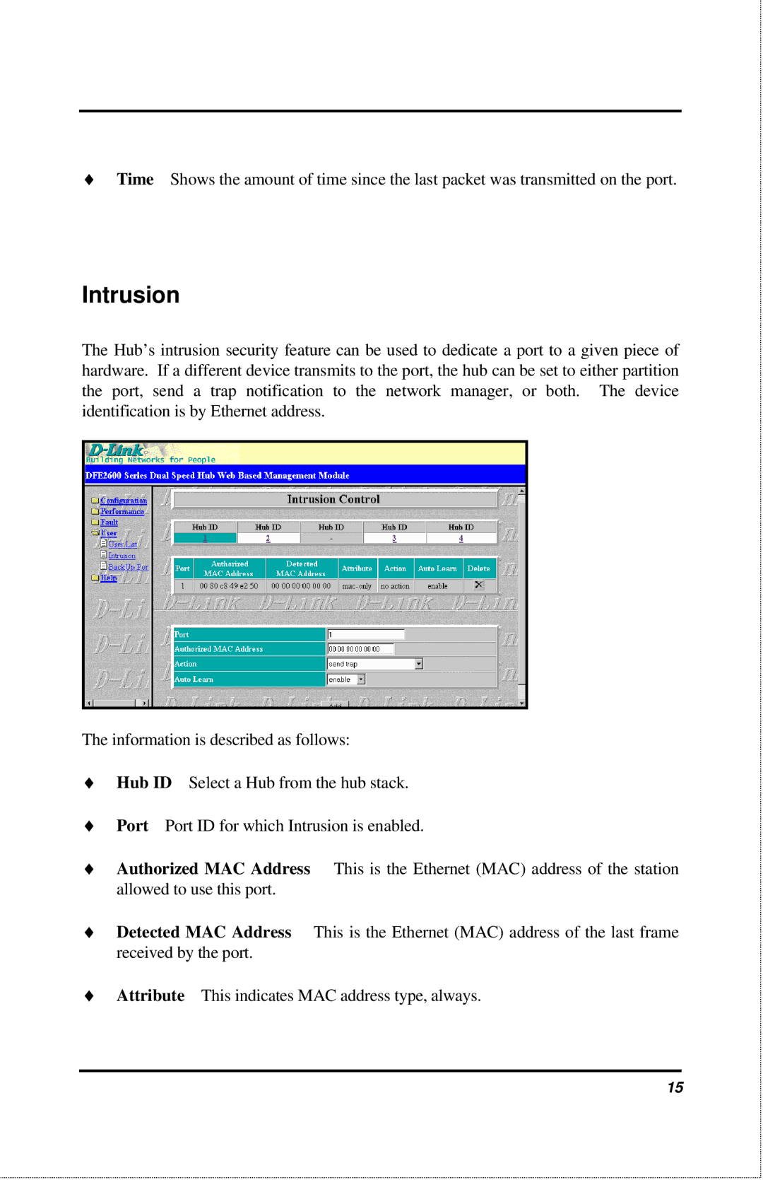 D-Link 2600 manual Intrusion 