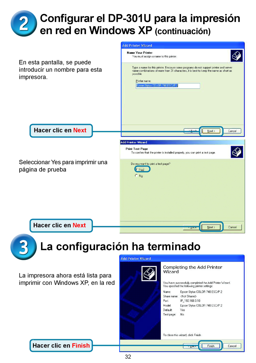 D-Link 301U manual La configuración ha terminado 