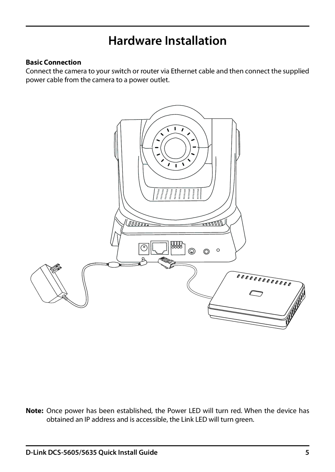 D-Link 5635 manual Hardware Installation, Basic Connection 