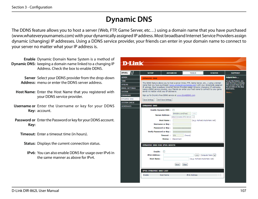 D-Link AC1600 user manual Dynamic DNS, Key 