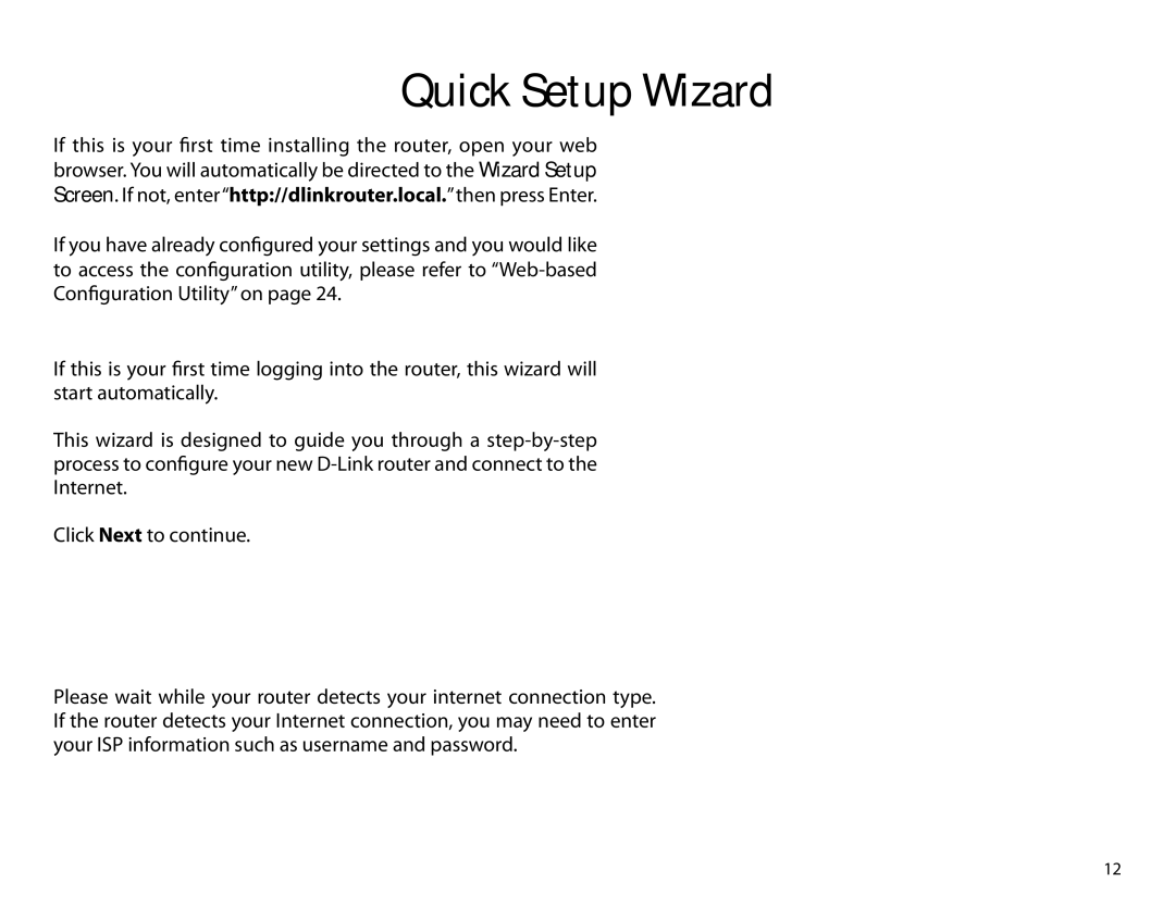 D-Link AC1600 user manual Quick Setup Wizard 