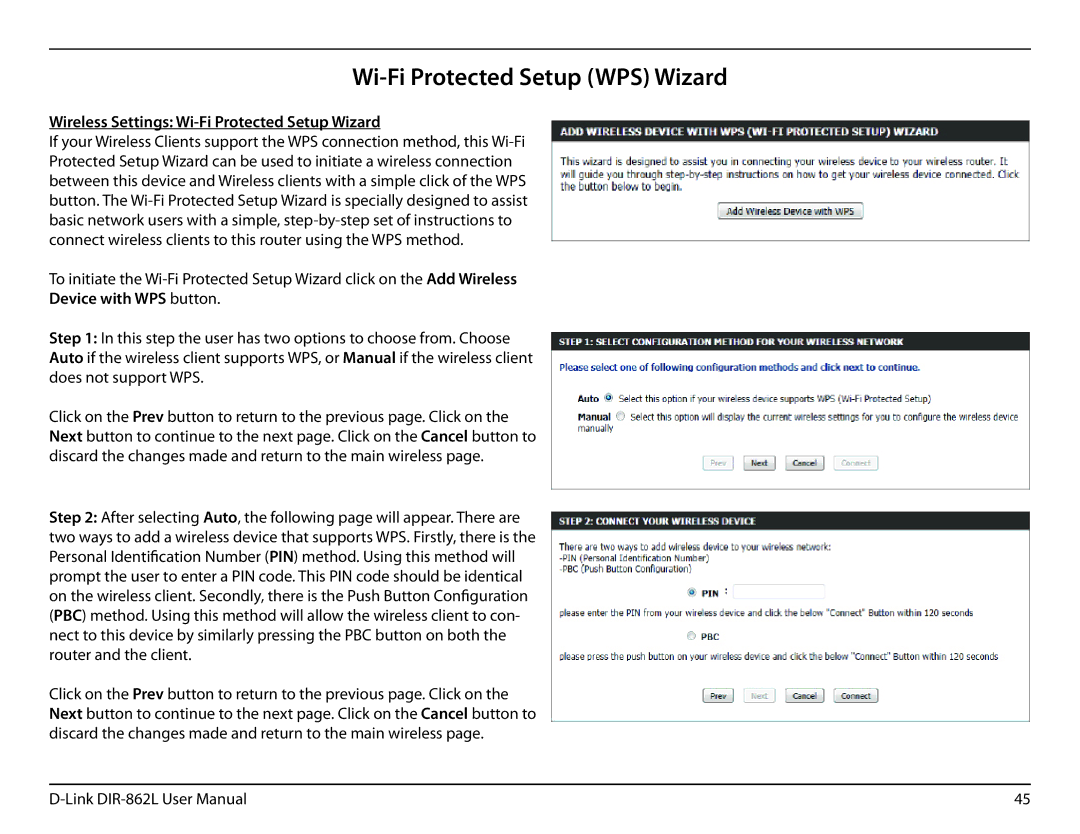 D-Link AC1600 Wi-Fi Protected Setup WPS Wizard, Wireless Settings Wi-Fi Protected Setup Wizard, Device with WPS button 