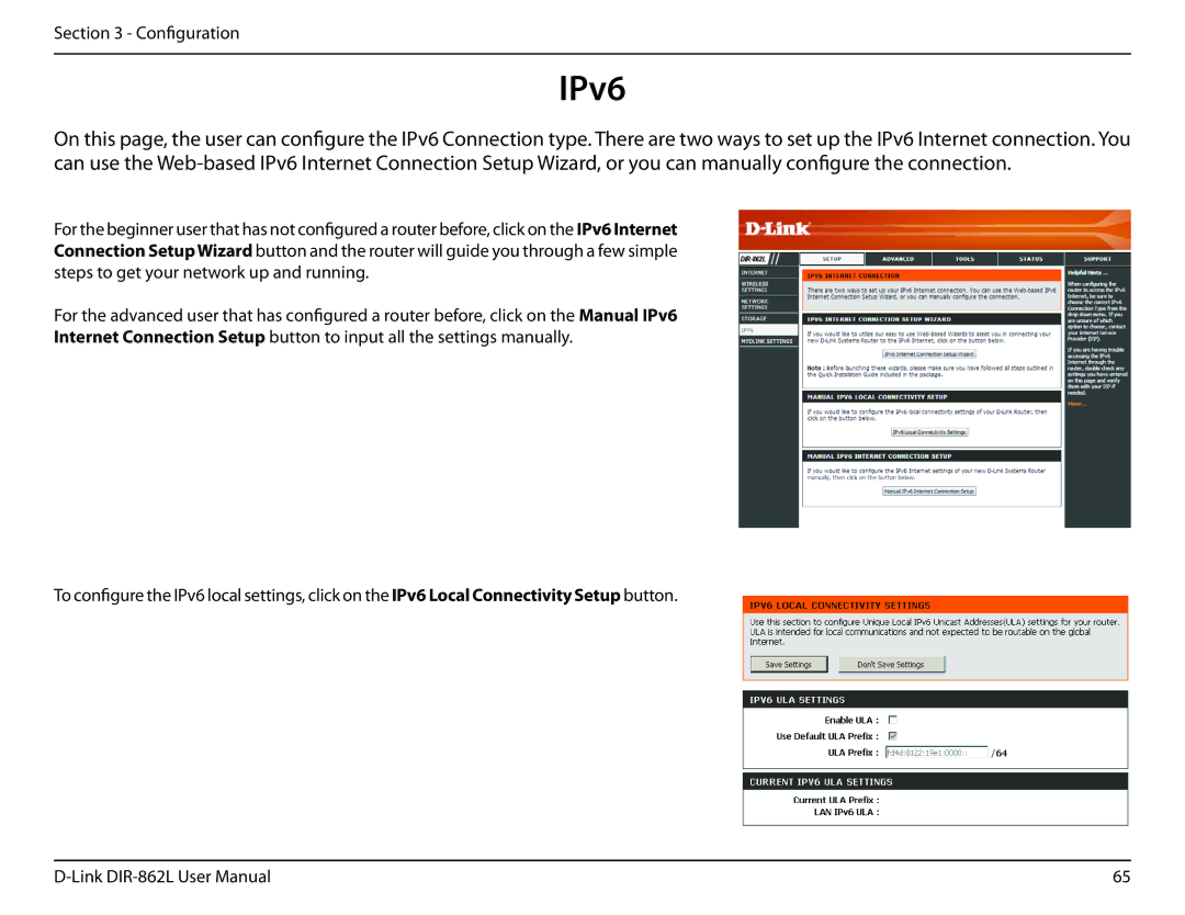 D-Link AC1600 user manual IPv6 