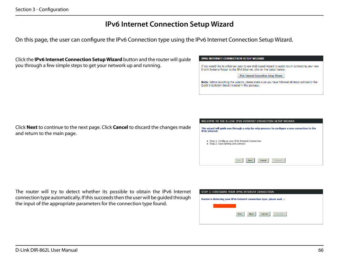 D-Link AC1600 user manual IPv6 Internet Connection Setup Wizard 