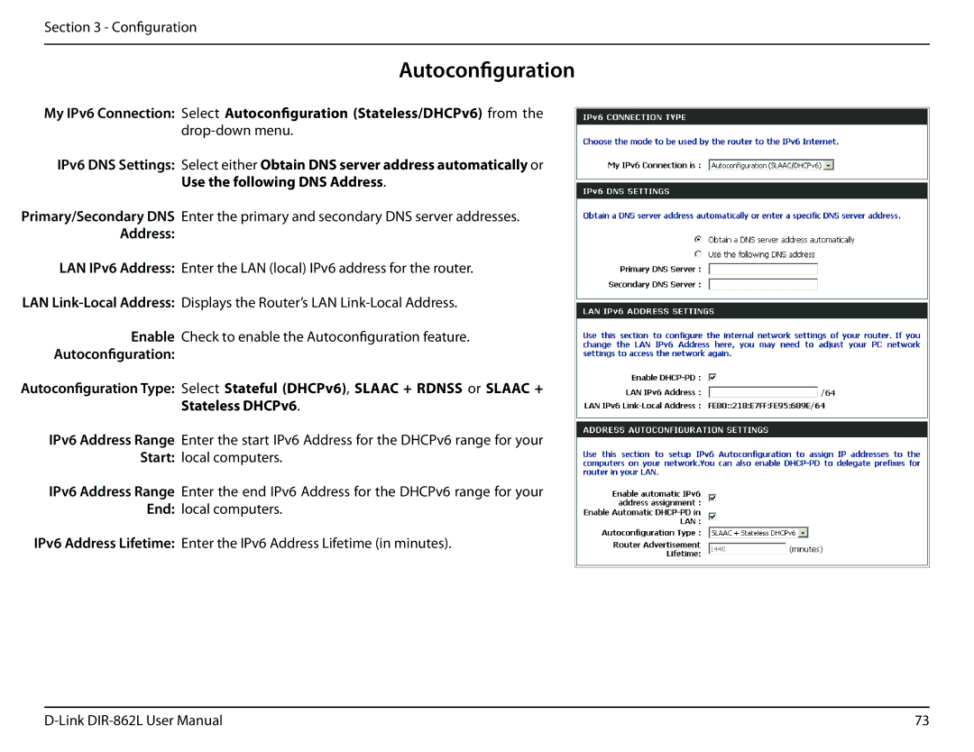 D-Link AC1600 user manual Autoconfiguration, Address 