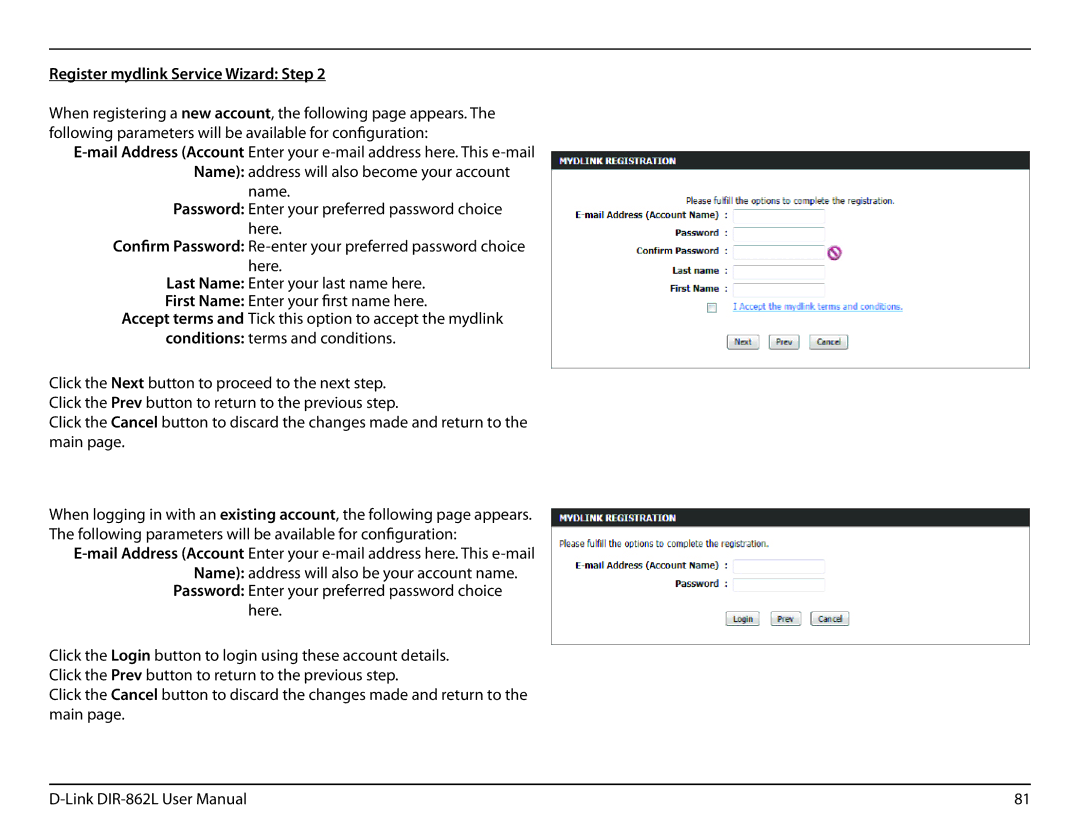 D-Link AC1600 user manual Password Enter your preferred password choice here 