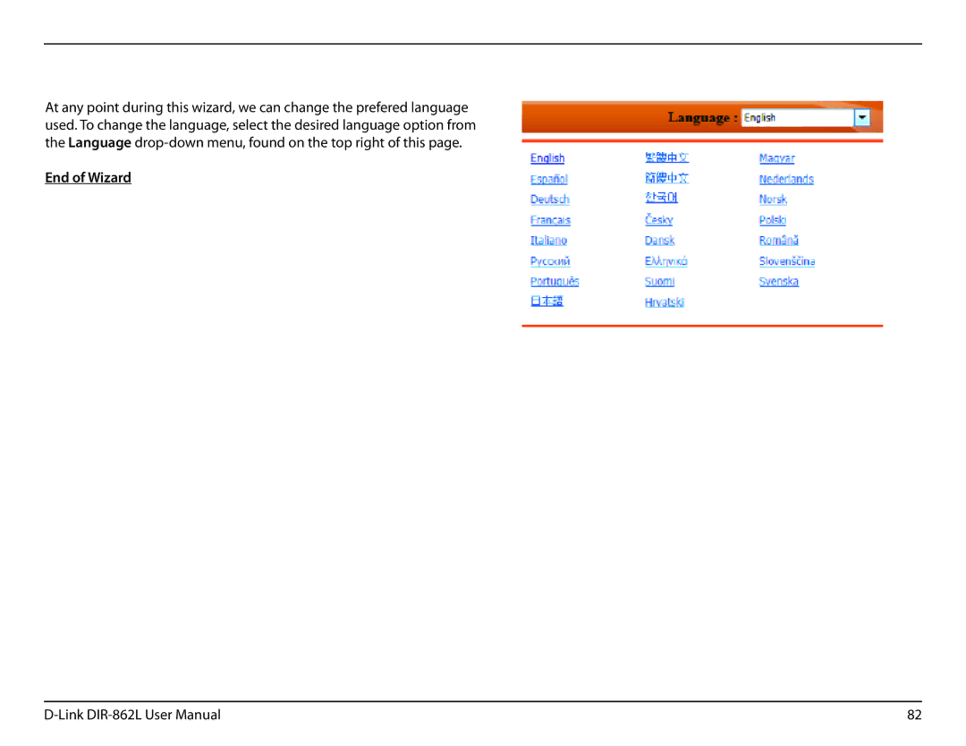 D-Link AC1600 user manual End of Wizard 