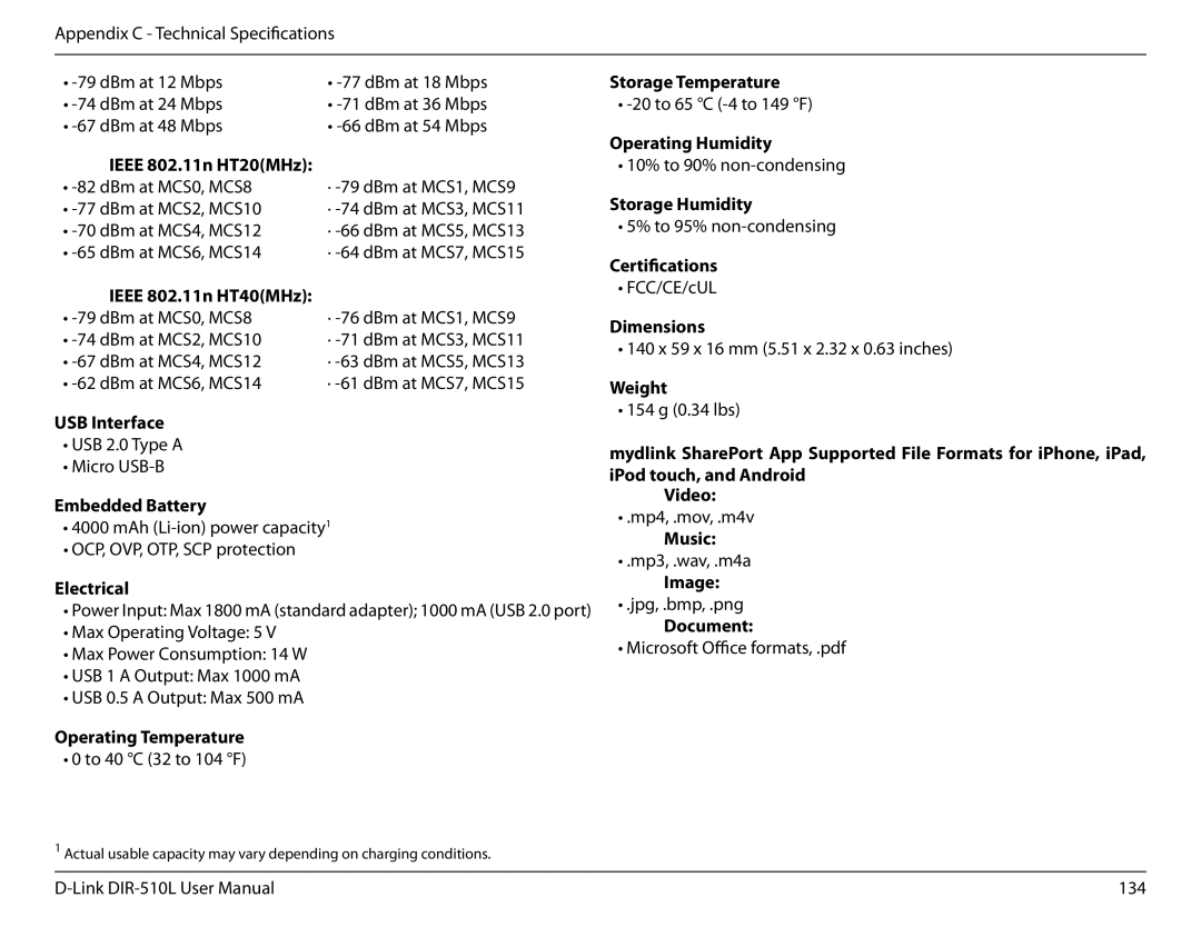 D-Link AC750 user manual USB Interface 