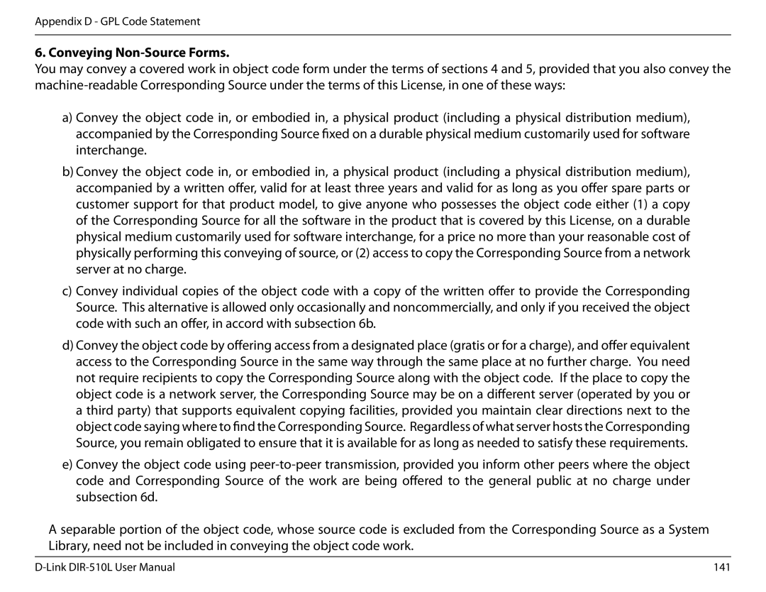 D-Link AC750 user manual Conveying Non-Source Forms 