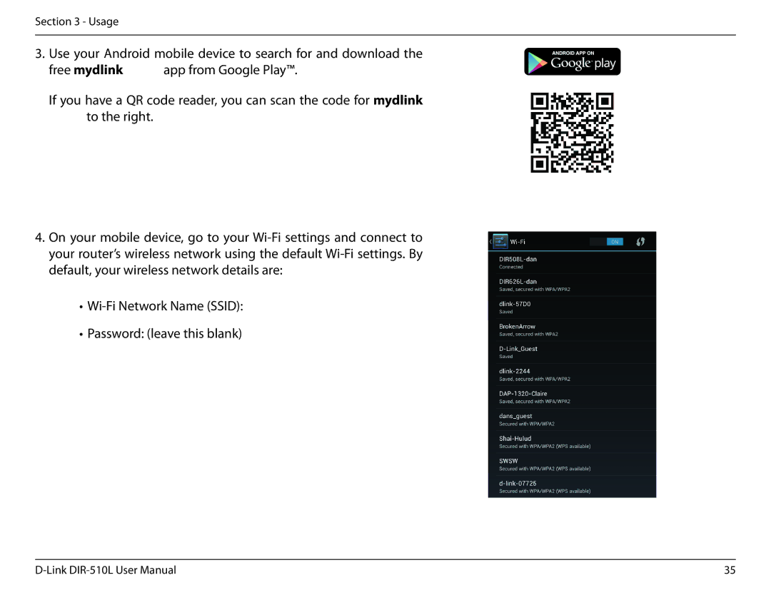 D-Link AC750 user manual Usage 