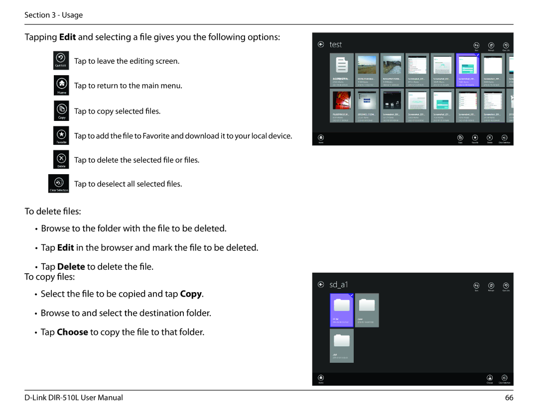 D-Link AC750 user manual Usage 