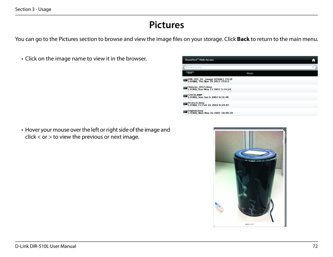 D-Link AC750 user manual Pictures, Click on the image name to view it in the browser 