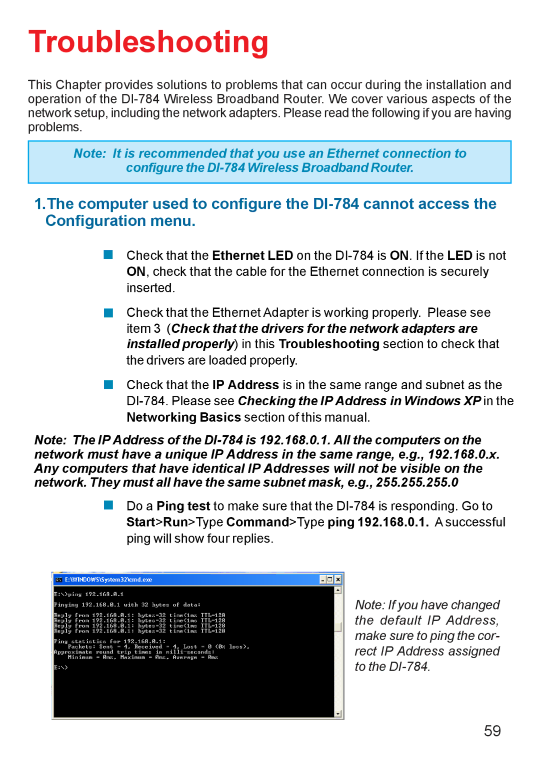 D-Link AG DI-784 manual Troubleshooting 