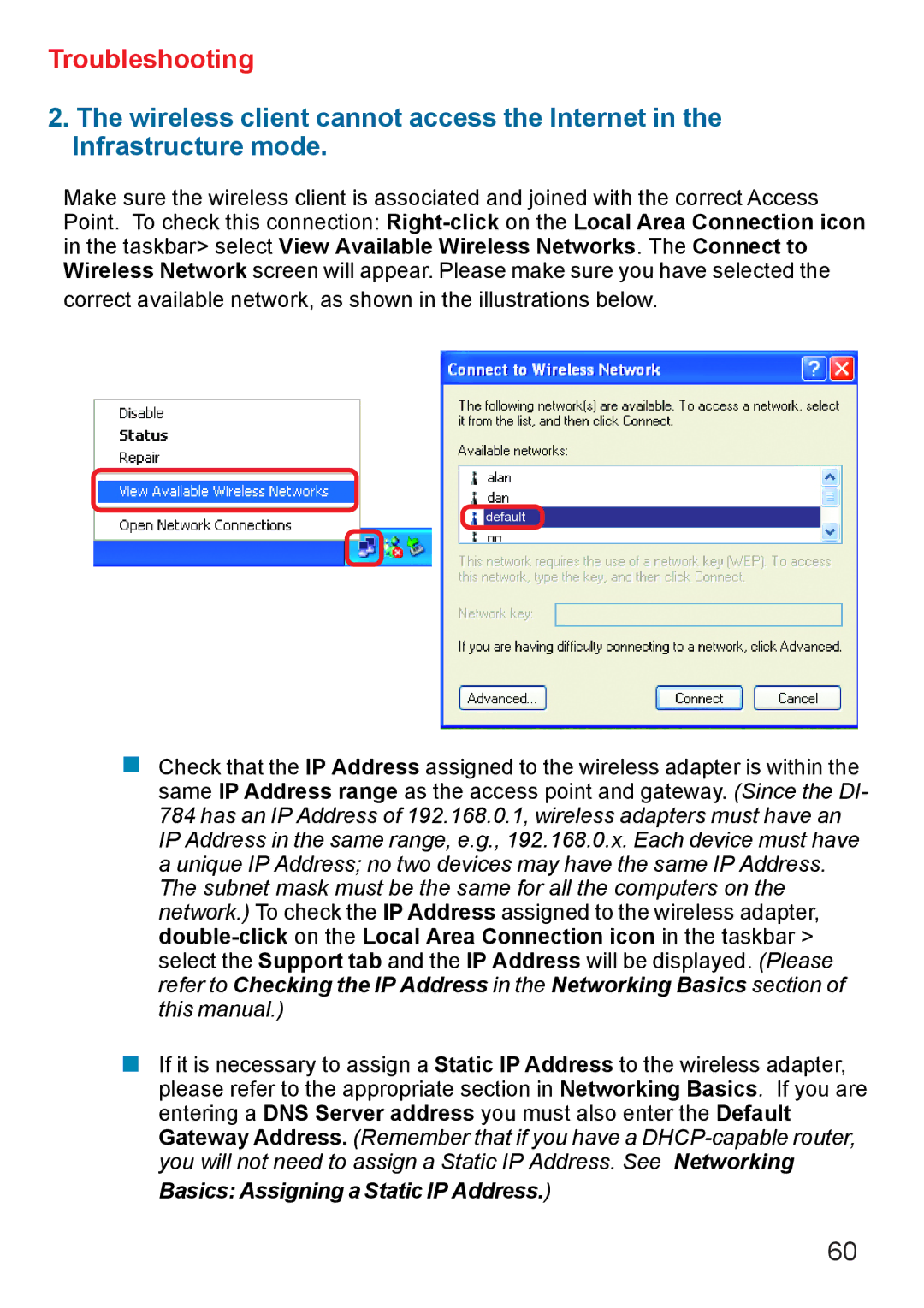 D-Link AG DI-784 manual Troubleshooting 