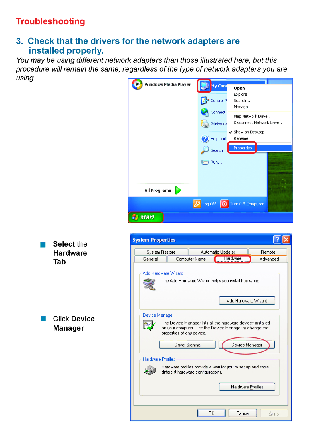 D-Link AG DI-784 manual Select Hardware Tab, Manager 